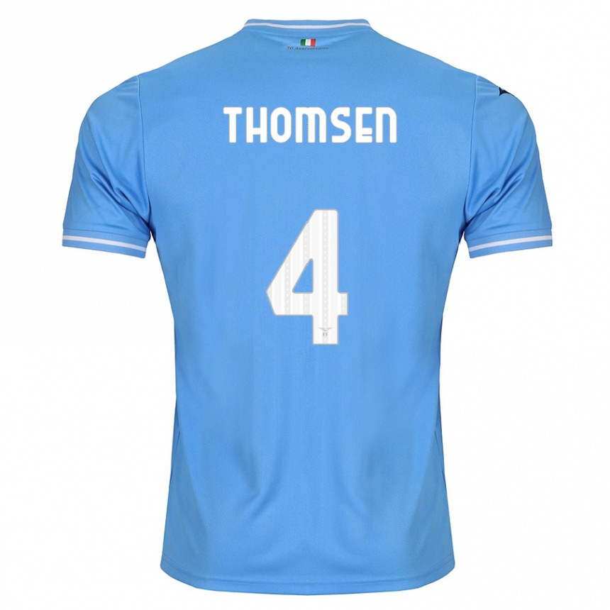 Hombre Fútbol Camiseta Maria Møller Thomsen #4 Azul 1ª Equipación 2023/24