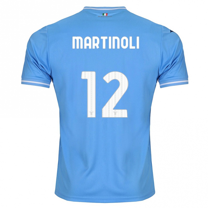 Hombre Fútbol Camiseta Elettra Martinoli #12 Azul 1ª Equipación 2023/24