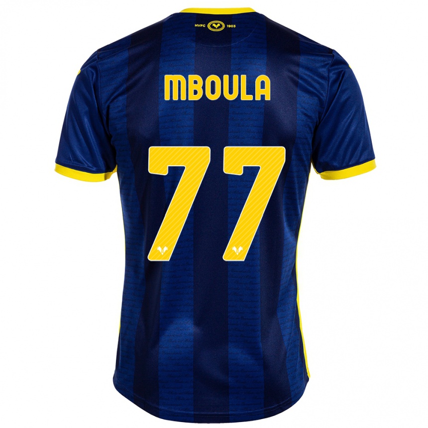 Hombre Fútbol Camiseta Jordi Mboula #77 Armada 1ª Equipación 2023/24