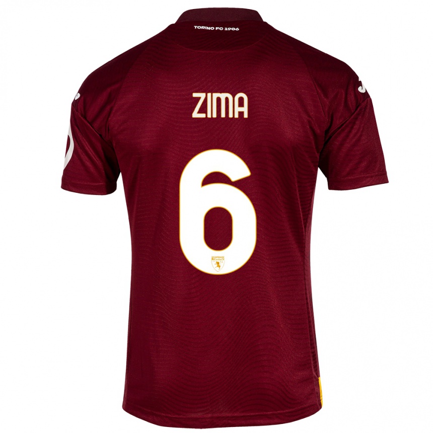 Hombre Fútbol Camiseta David Zima #6 Rojo Oscuro 1ª Equipación 2023/24