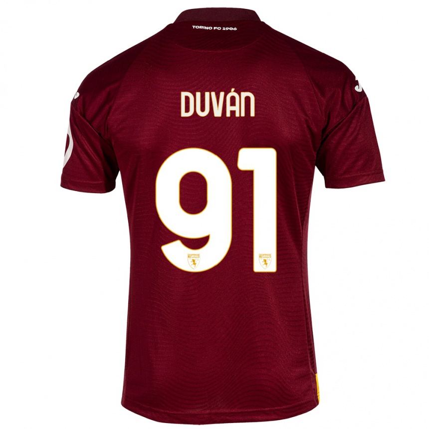 Hombre Fútbol Camiseta Duvan Zapata #91 Rojo Oscuro 1ª Equipación 2023/24