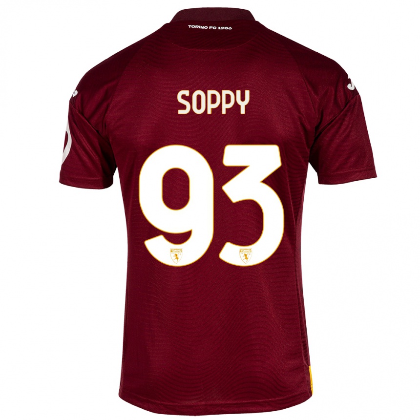 Hombre Fútbol Camiseta Brandon Soppy #93 Rojo Oscuro 1ª Equipación 2023/24