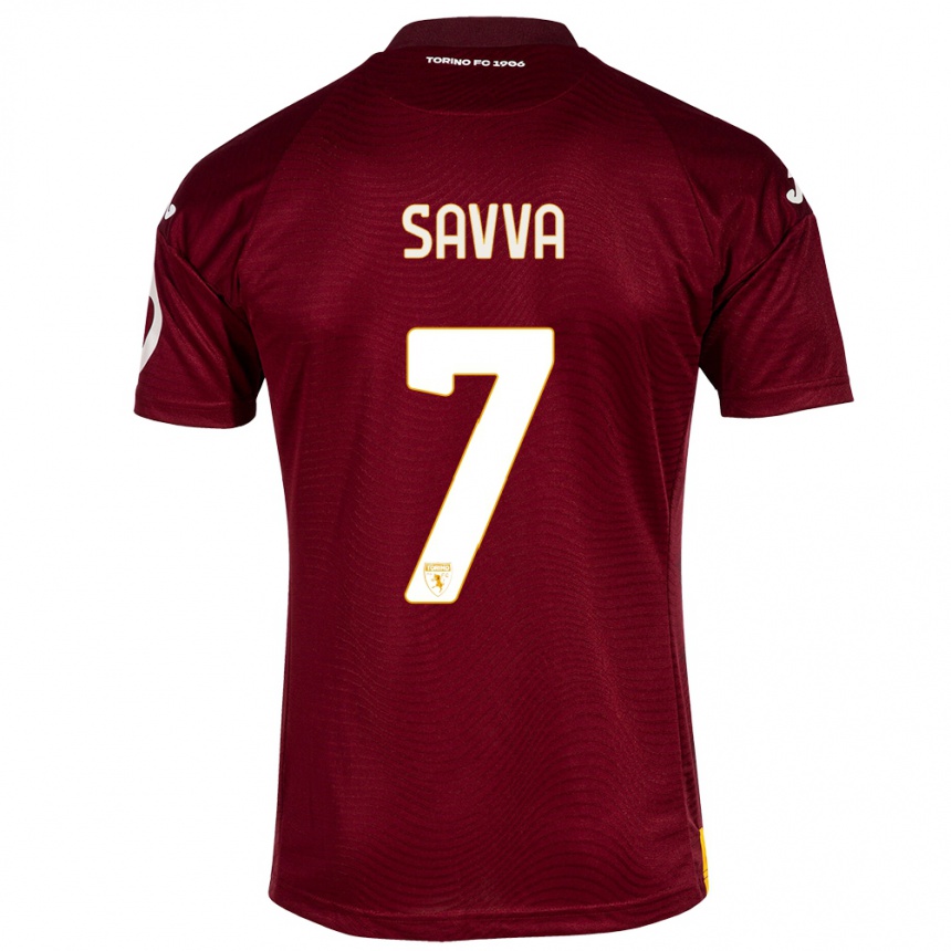 Hombre Fútbol Camiseta Zanos Savva #7 Rojo Oscuro 1ª Equipación 2023/24