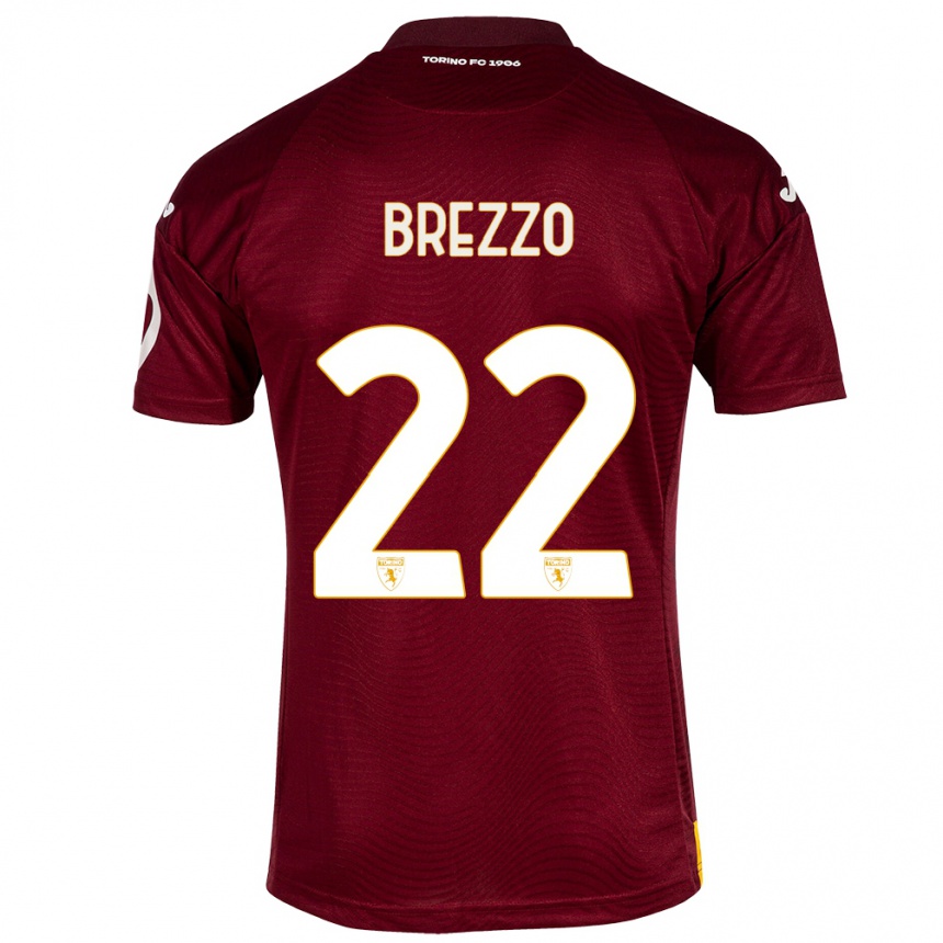 Hombre Fútbol Camiseta Matteo Brezzo #22 Rojo Oscuro 1ª Equipación 2023/24