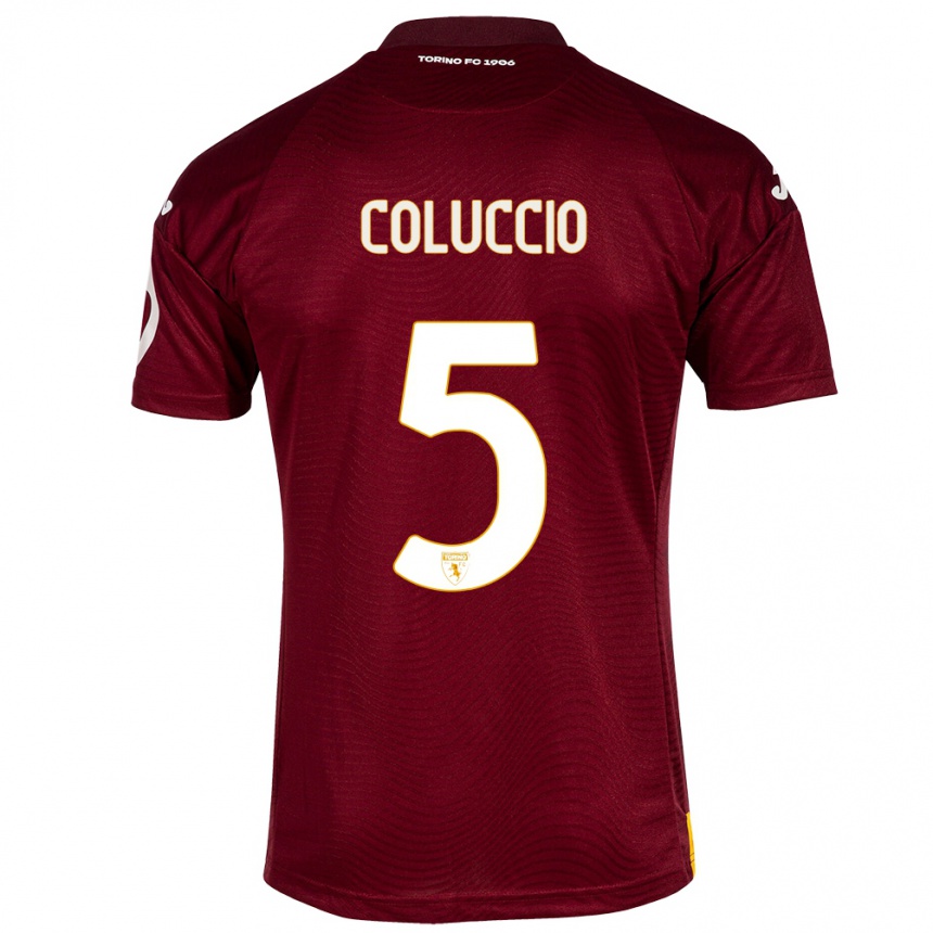 Hombre Fútbol Camiseta Francesca Coluccio #5 Rojo Oscuro 1ª Equipación 2023/24