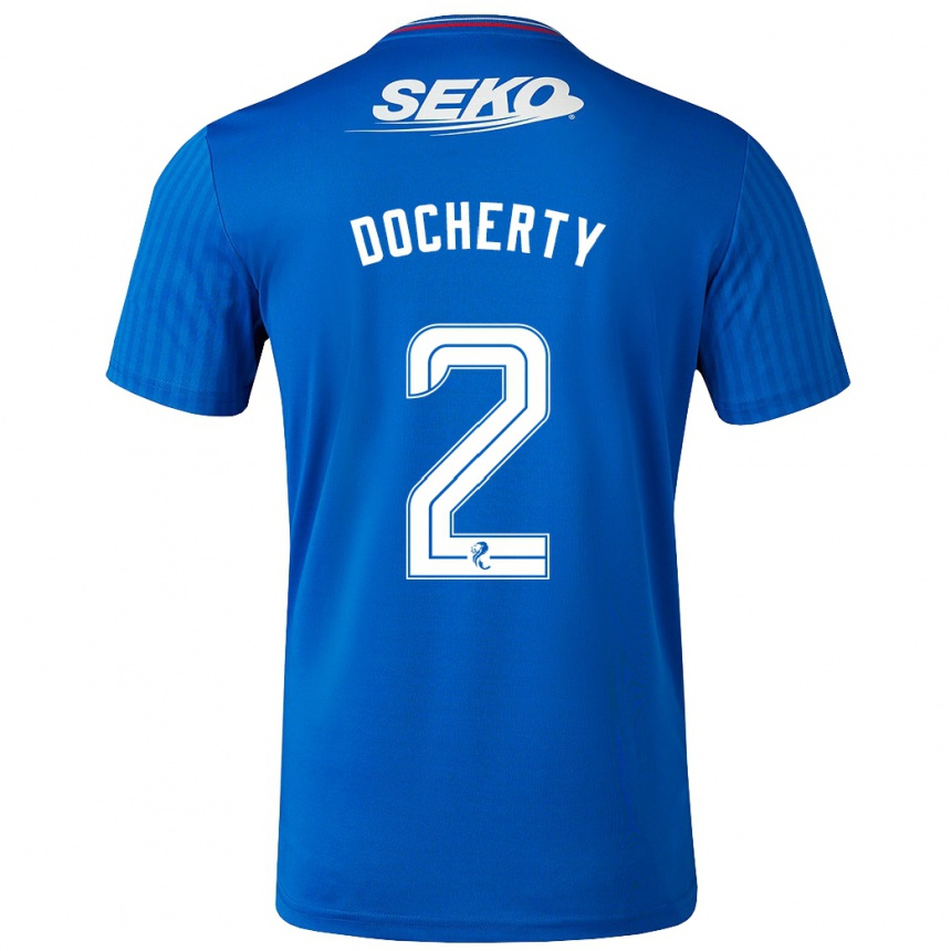 Hombre Fútbol Camiseta Nicola Docherty #2 Azul 1ª Equipación 2023/24