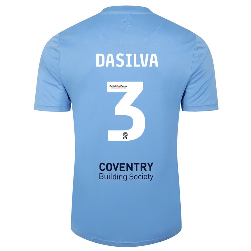 Hombre Fútbol Camiseta Jay Dasilva #3 Cielo Azul 1ª Equipación 2023/24