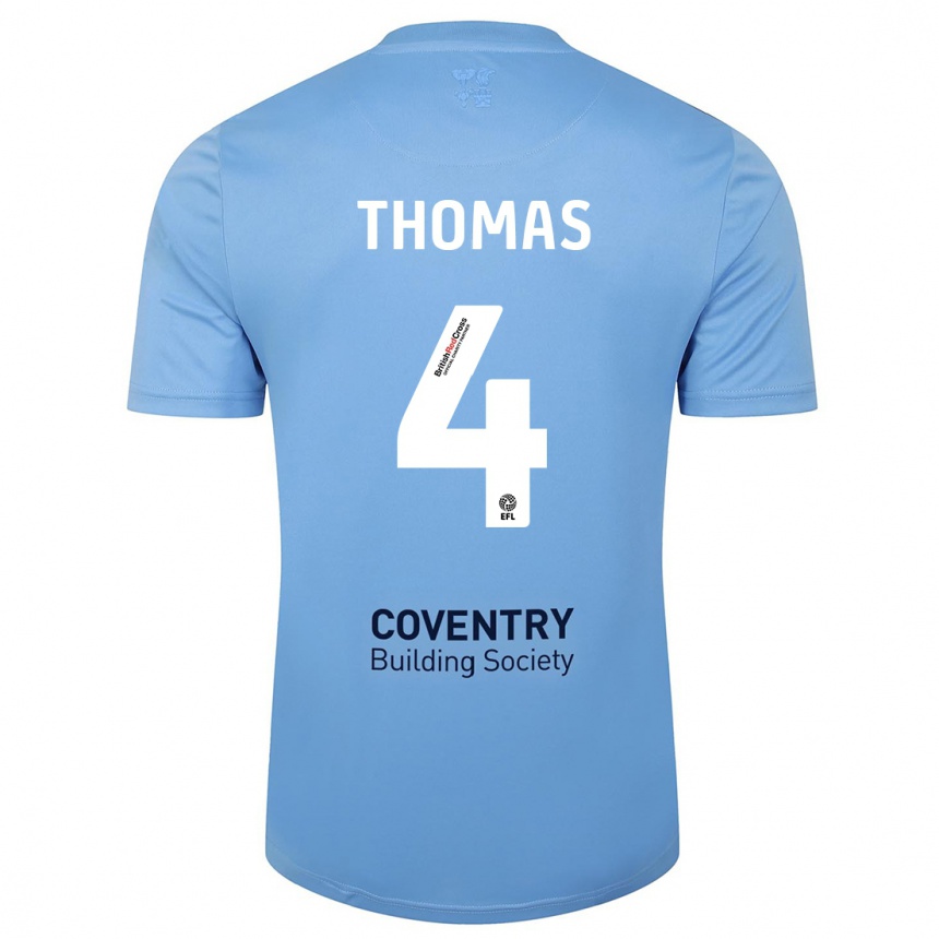 Hombre Fútbol Camiseta Bobby Thomas #4 Cielo Azul 1ª Equipación 2023/24
