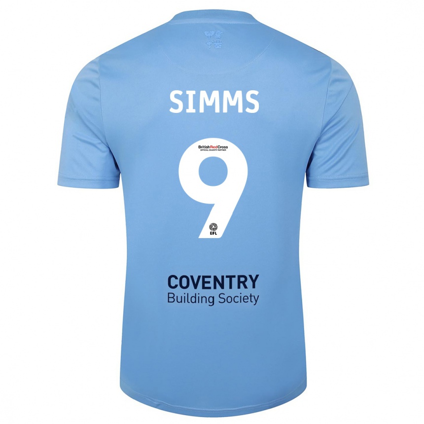 Hombre Fútbol Camiseta Ellis Simms #9 Cielo Azul 1ª Equipación 2023/24