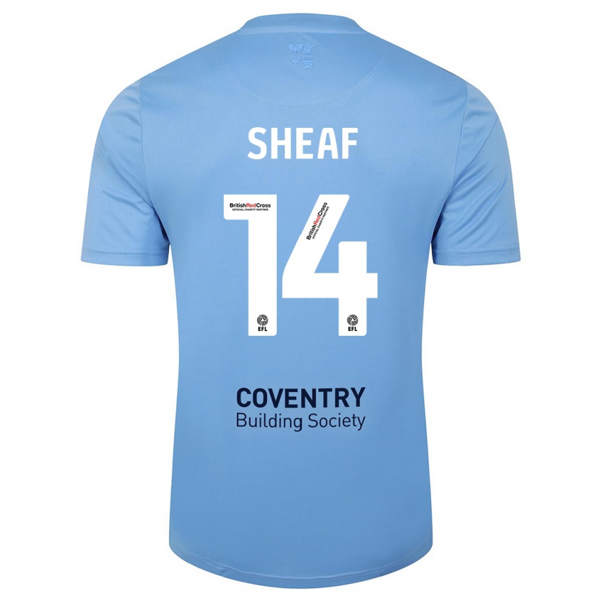 Hombre Fútbol Camiseta Ben Sheaf #14 Cielo Azul 1ª Equipación 2023/24