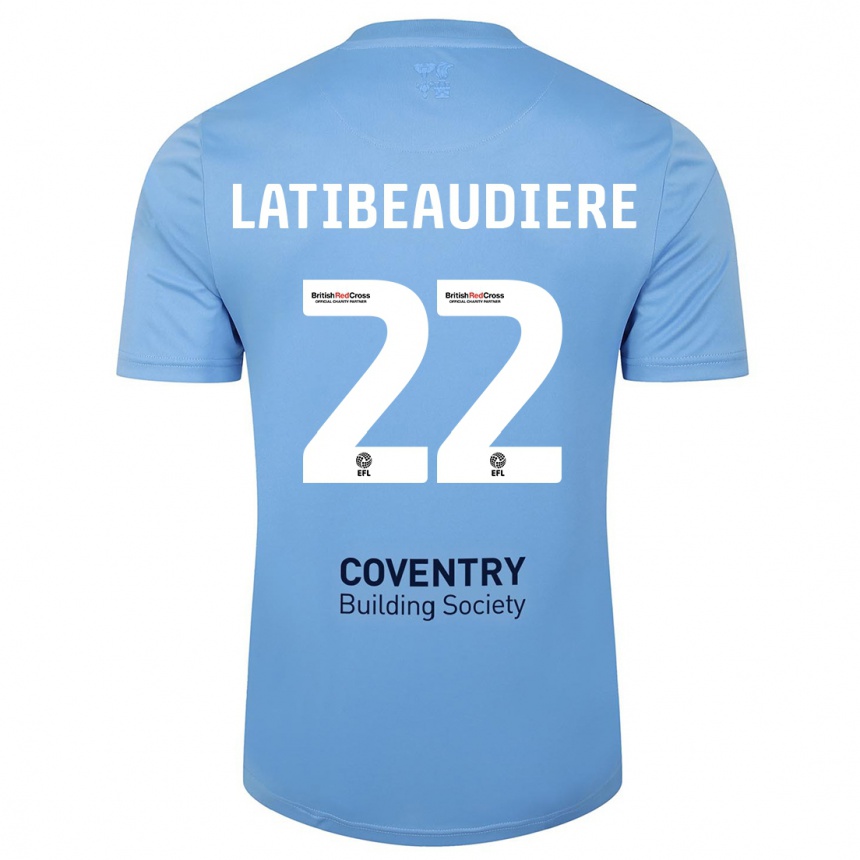 Hombre Fútbol Camiseta Joel Latibeaudiere #22 Cielo Azul 1ª Equipación 2023/24