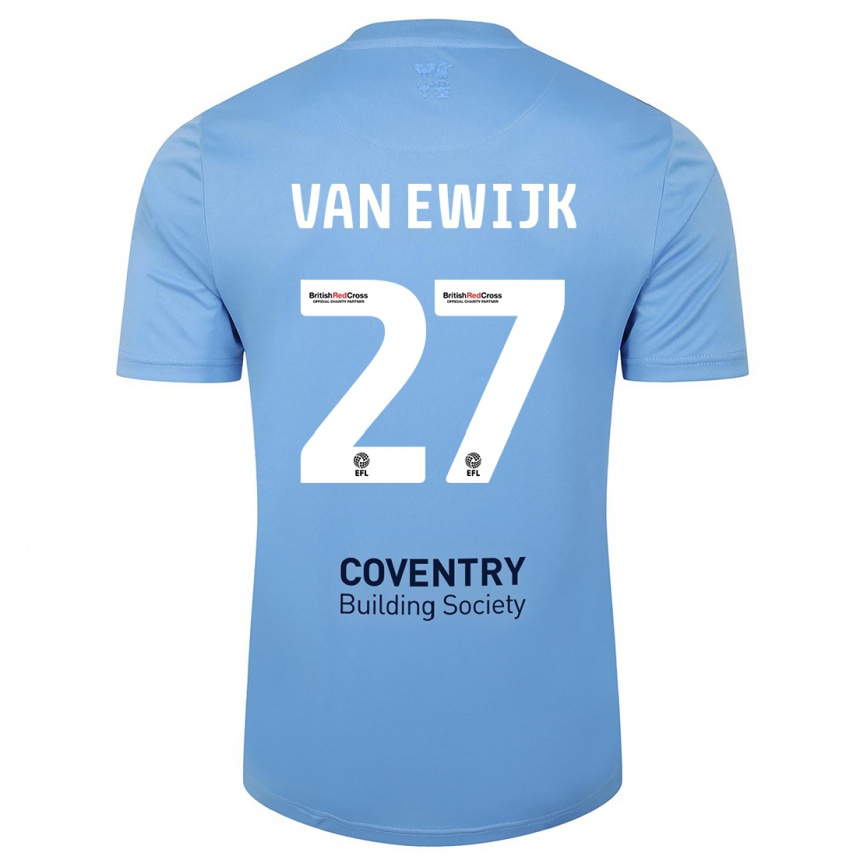 Hombre Fútbol Camiseta Milan Van Ewijk #27 Cielo Azul 1ª Equipación 2023/24