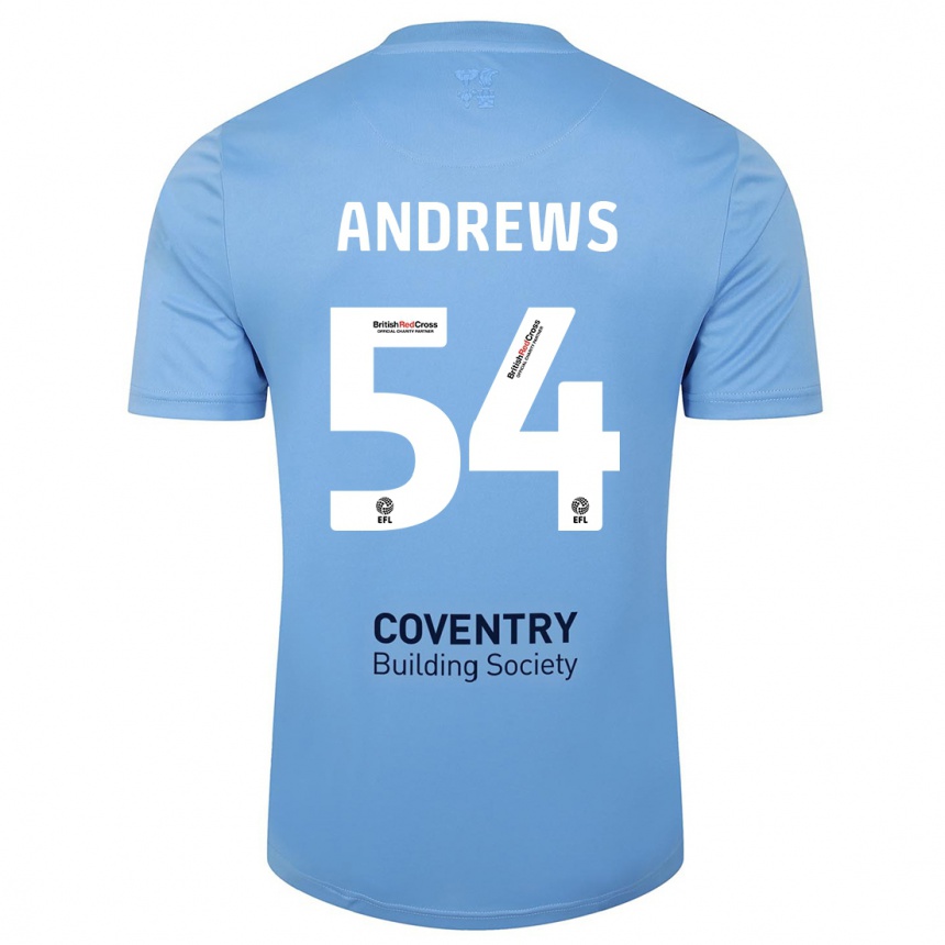 Hombre Fútbol Camiseta Kai Andrews #54 Cielo Azul 1ª Equipación 2023/24