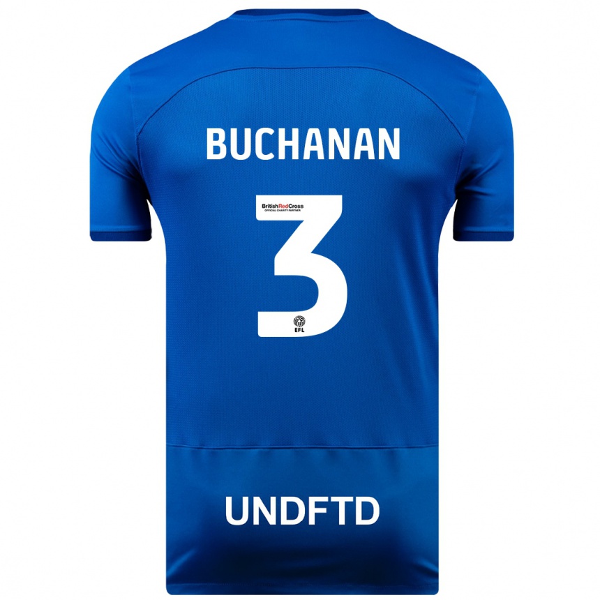 Hombre Fútbol Camiseta Lee Buchanan #3 Azul 1ª Equipación 2023/24