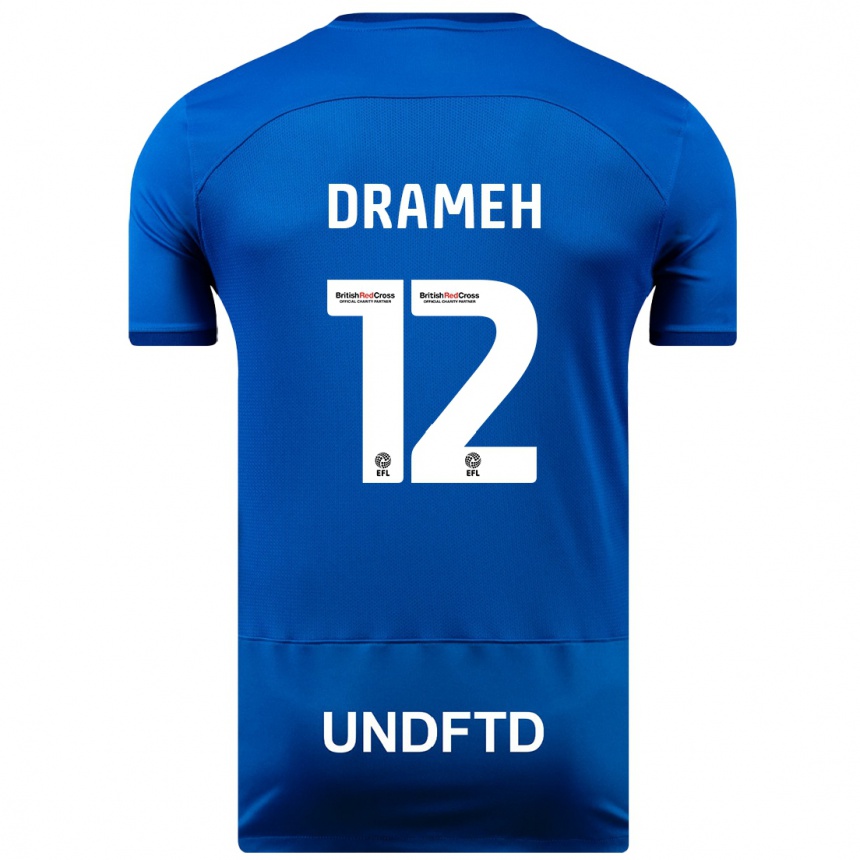 Hombre Fútbol Camiseta Cody Drameh #12 Azul 1ª Equipación 2023/24