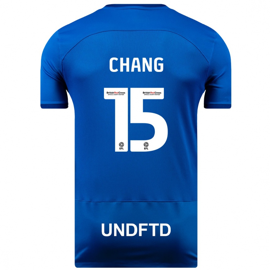 Hombre Fútbol Camiseta Alfie Chang #15 Azul 1ª Equipación 2023/24