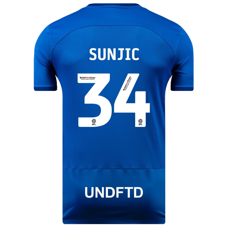 Hombre Fútbol Camiseta Ivan Sunjic #34 Azul 1ª Equipación 2023/24