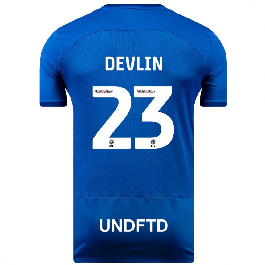 Hombre Fútbol Camiseta Charlotte Devlin #23 Azul 1ª Equipación 2023/24