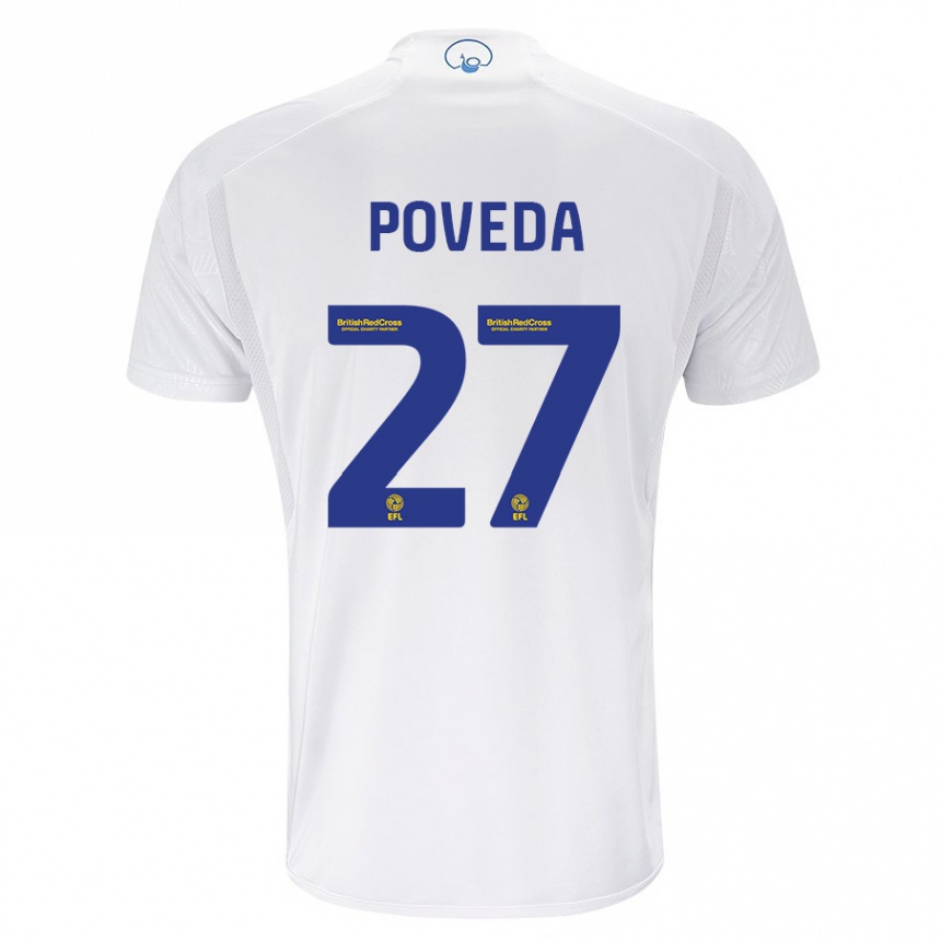 Hombre Fútbol Camiseta Ian Poveda #27 Blanco 1ª Equipación 2023/24