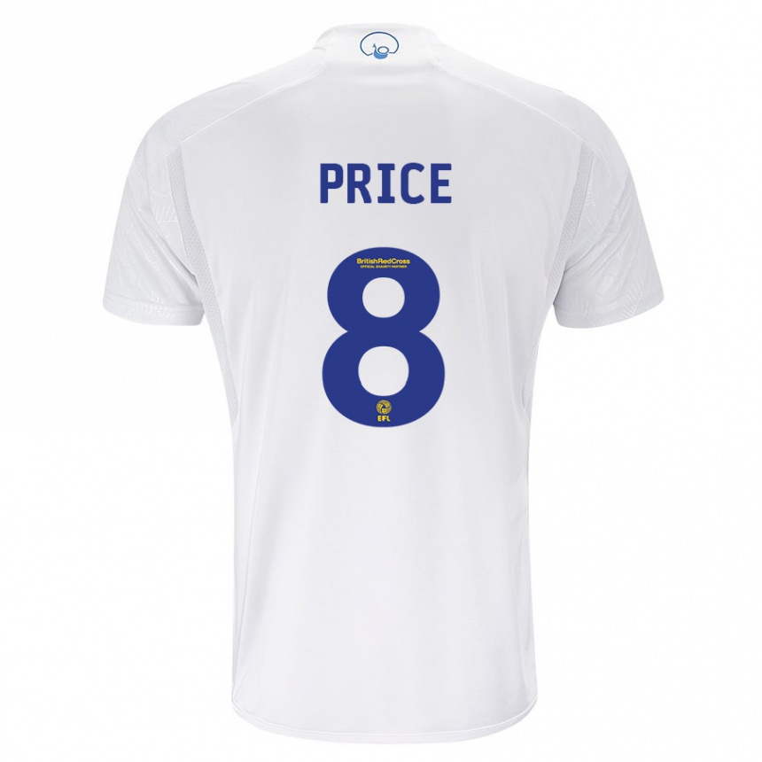 Hombre Fútbol Camiseta Leoni Price #8 Blanco 1ª Equipación 2023/24