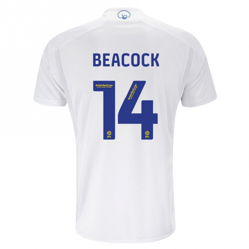 Hombre Fútbol Camiseta Molly Beacock #14 Blanco 1ª Equipación 2023/24