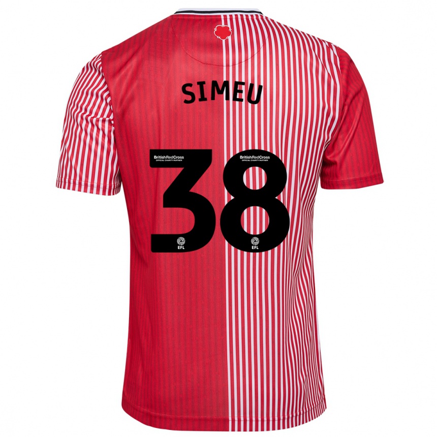 Hombre Fútbol Camiseta Dynel Simeu #38 Rojo 1ª Equipación 2023/24