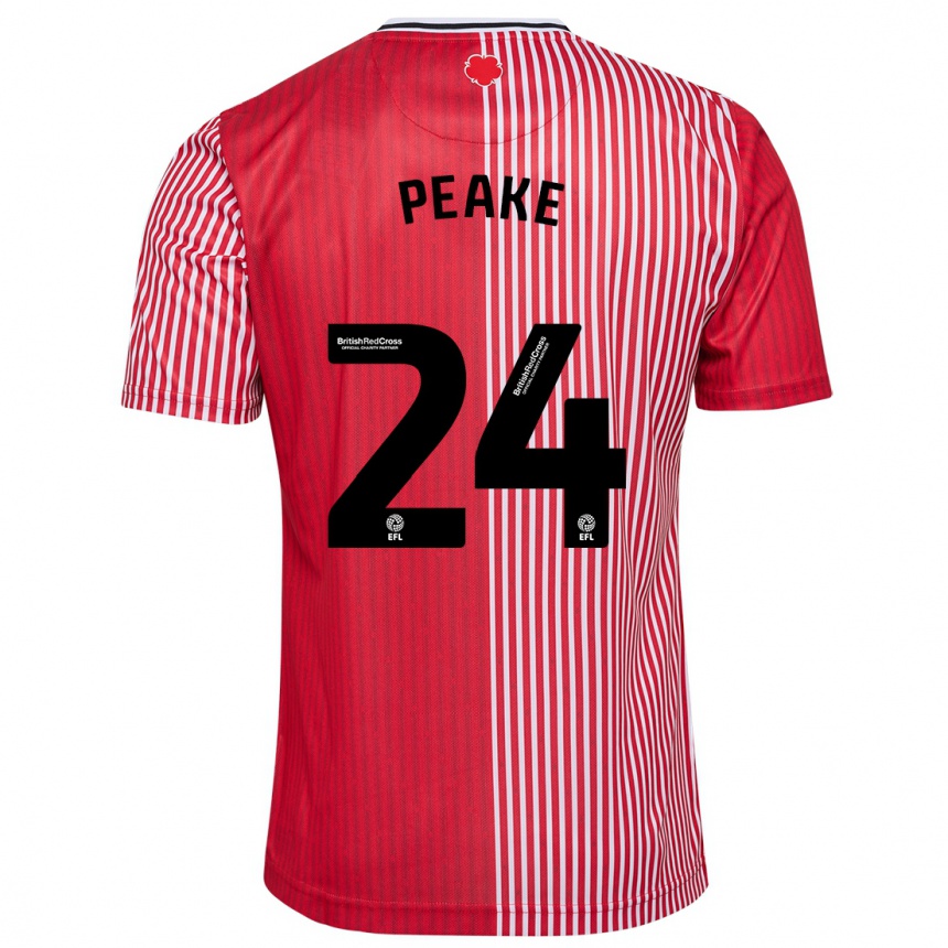 Hombre Fútbol Camiseta Paige Peake #24 Rojo 1ª Equipación 2023/24