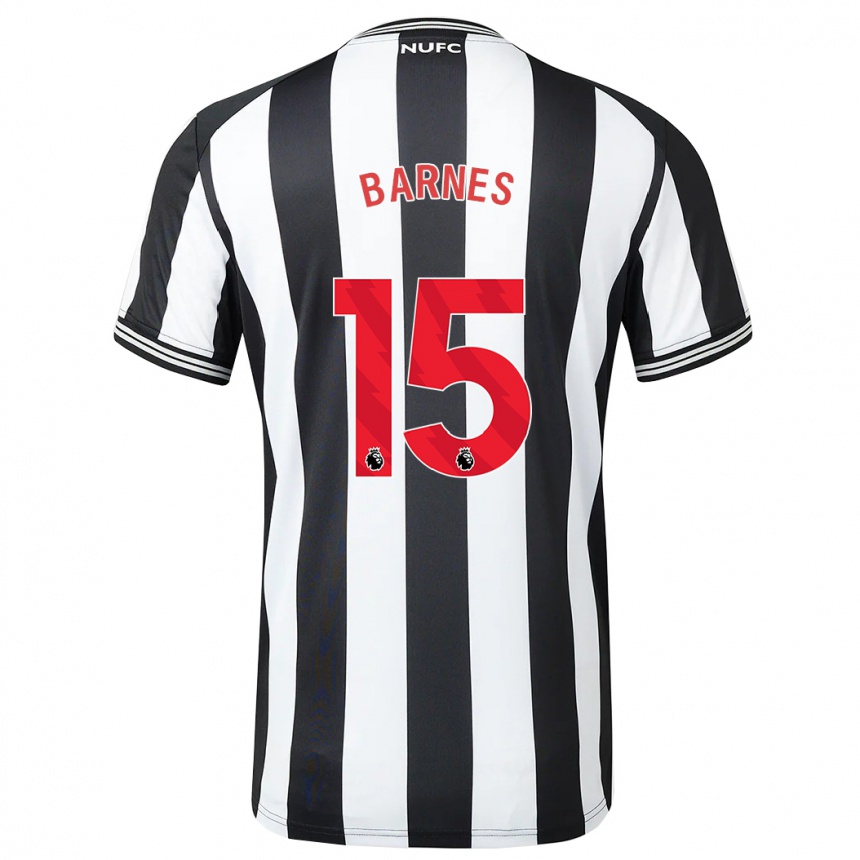 Hombre Fútbol Camiseta Harvey Barnes #15 Blanco Negro 1ª Equipación 2023/24