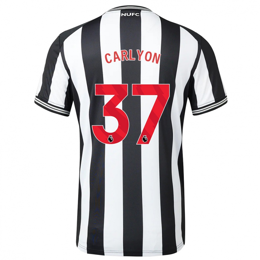 Hombre Fútbol Camiseta Nathan Carlyon #37 Blanco Negro 1ª Equipación 2023/24