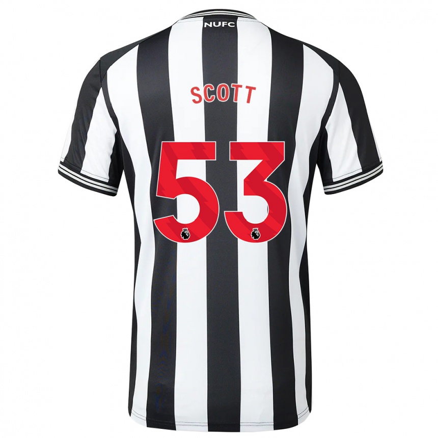 Hombre Fútbol Camiseta Joshua Scott #53 Blanco Negro 1ª Equipación 2023/24