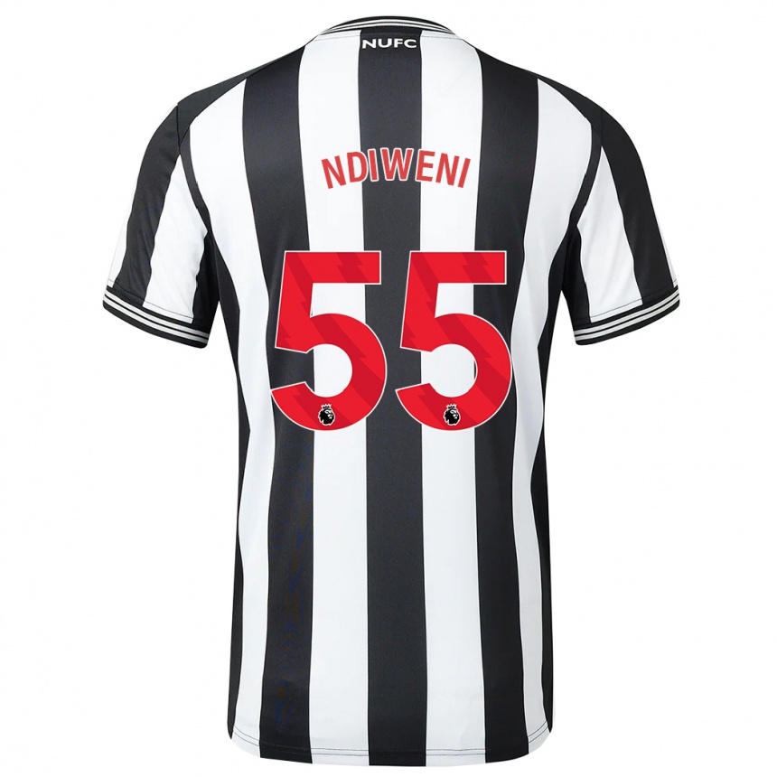 Hombre Fútbol Camiseta Michael Ndiweni #55 Blanco Negro 1ª Equipación 2023/24