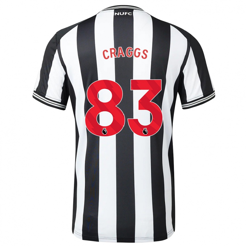 Hombre Fútbol Camiseta Luke Craggs #83 Blanco Negro 1ª Equipación 2023/24