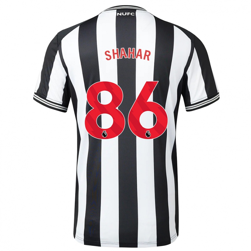 Hombre Fútbol Camiseta Leo Shahar #86 Blanco Negro 1ª Equipación 2023/24