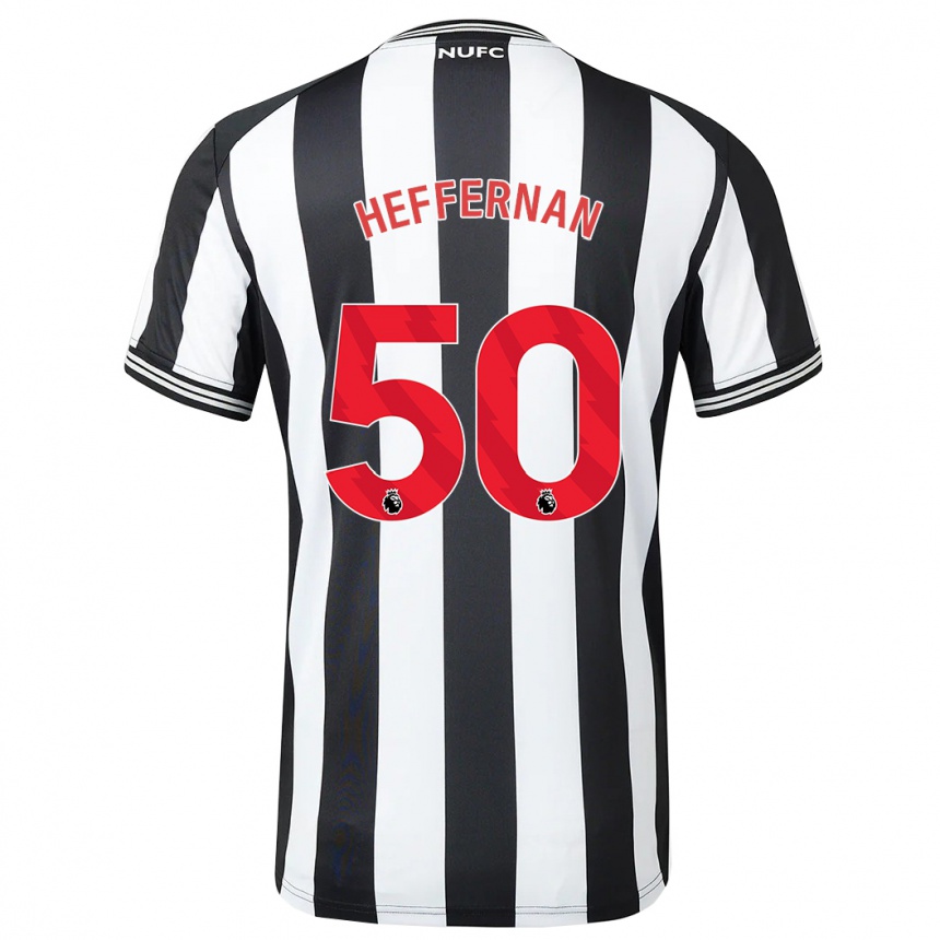 Hombre Fútbol Camiseta Cathal Heffernan #50 Blanco Negro 1ª Equipación 2023/24