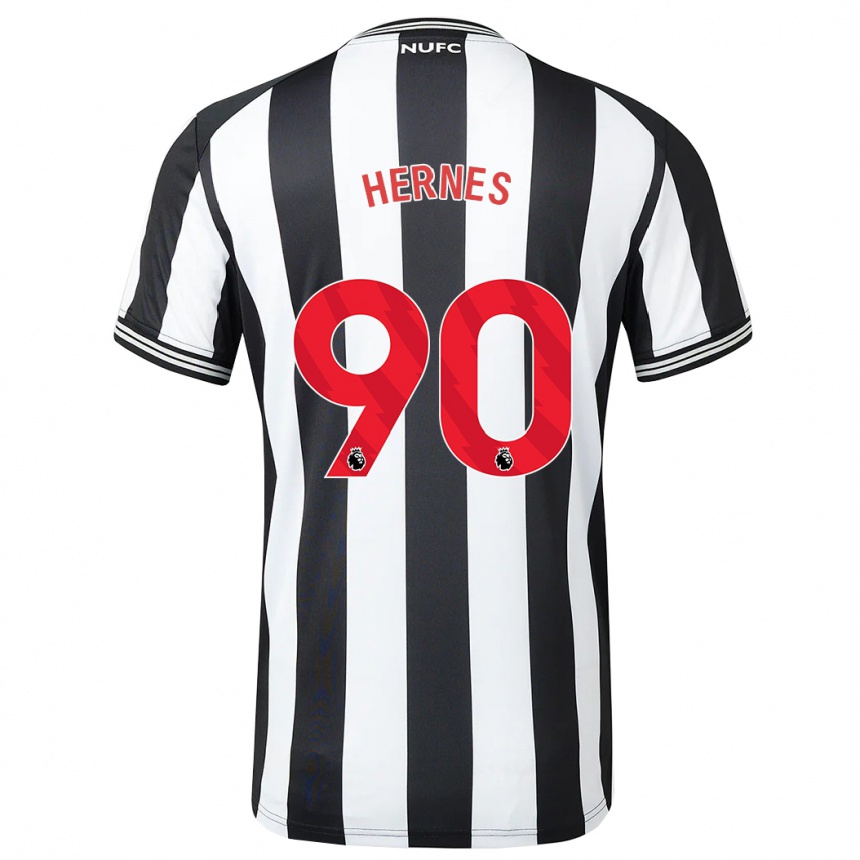 Hombre Fútbol Camiseta Travis Hernes #90 Blanco Negro 1ª Equipación 2023/24