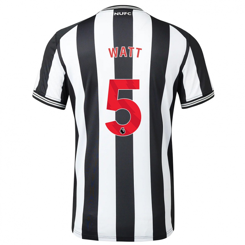 Hombre Fútbol Camiseta Olivia Watt #5 Blanco Negro 1ª Equipación 2023/24