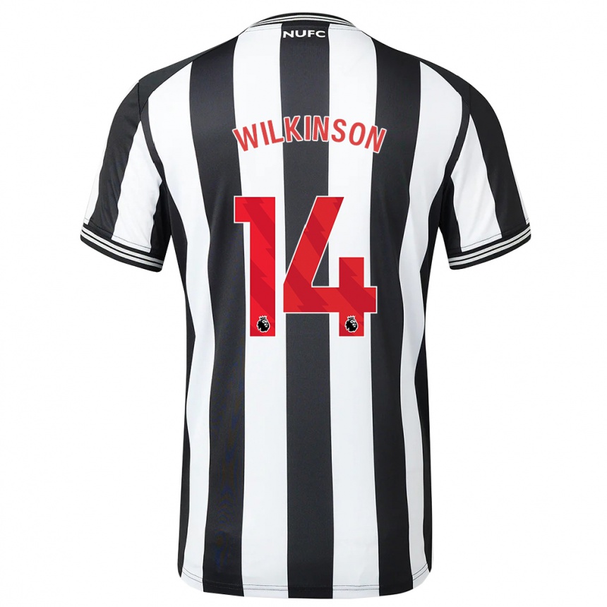 Hombre Fútbol Camiseta Sharna Wilkinson #14 Blanco Negro 1ª Equipación 2023/24