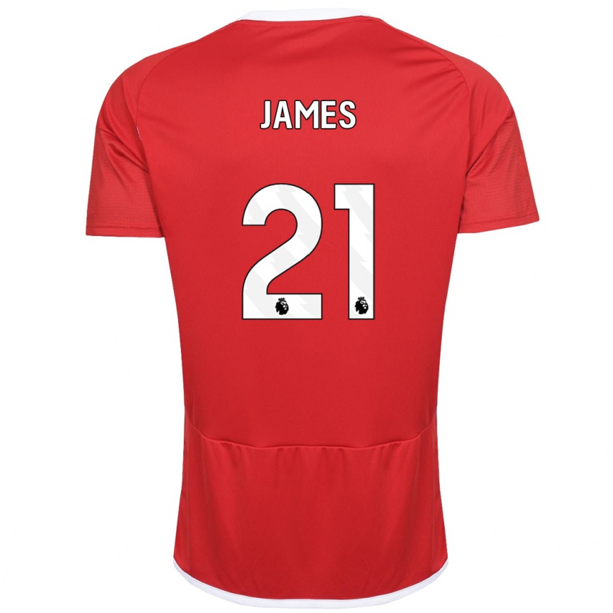 Hombre Fútbol Camiseta Hayley James #21 Rojo 1ª Equipación 2023/24