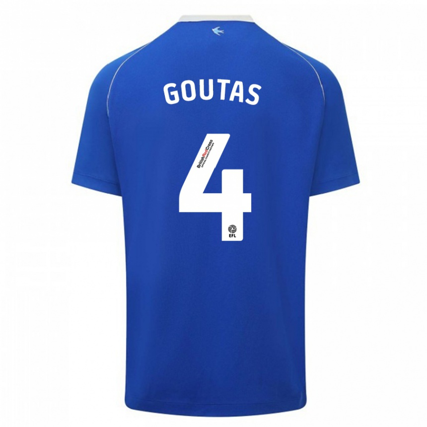 Hombre Fútbol Camiseta Dimitrios Goutas #4 Azul 1ª Equipación 2023/24