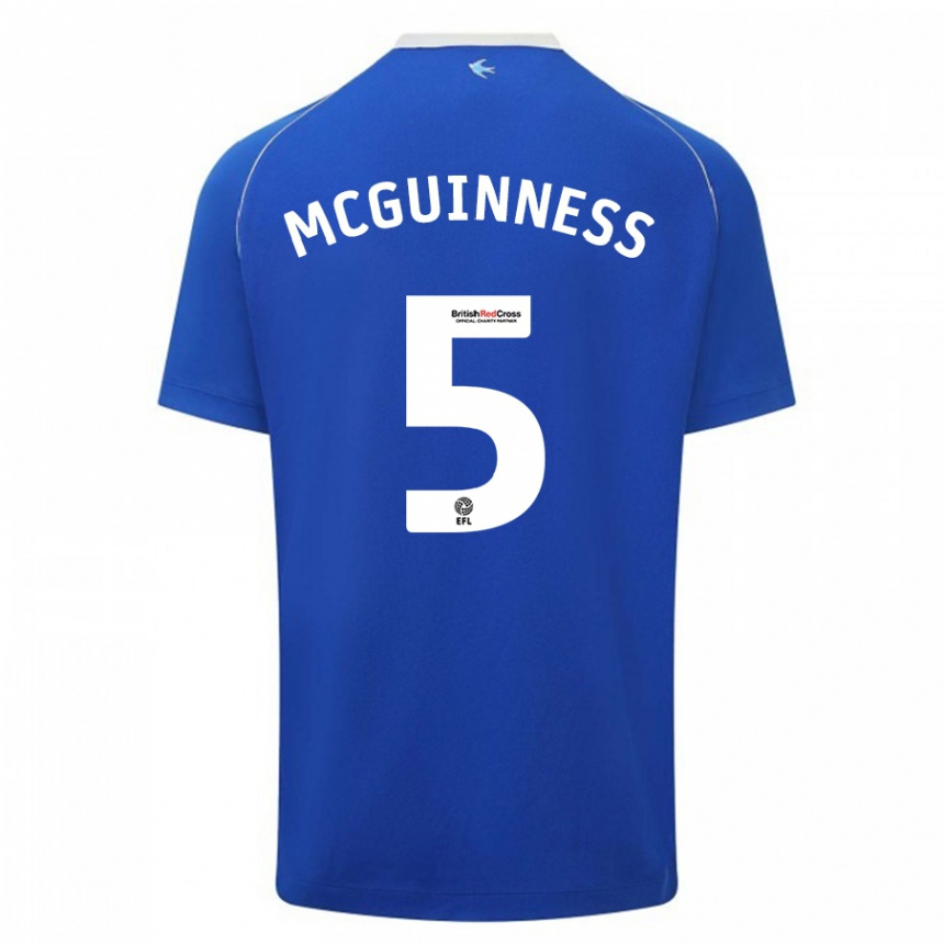 Hombre Fútbol Camiseta Mark Mcguinness #5 Azul 1ª Equipación 2023/24