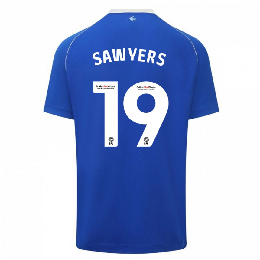 Hombre Fútbol Camiseta Romaine Sawyers #19 Azul 1ª Equipación 2023/24