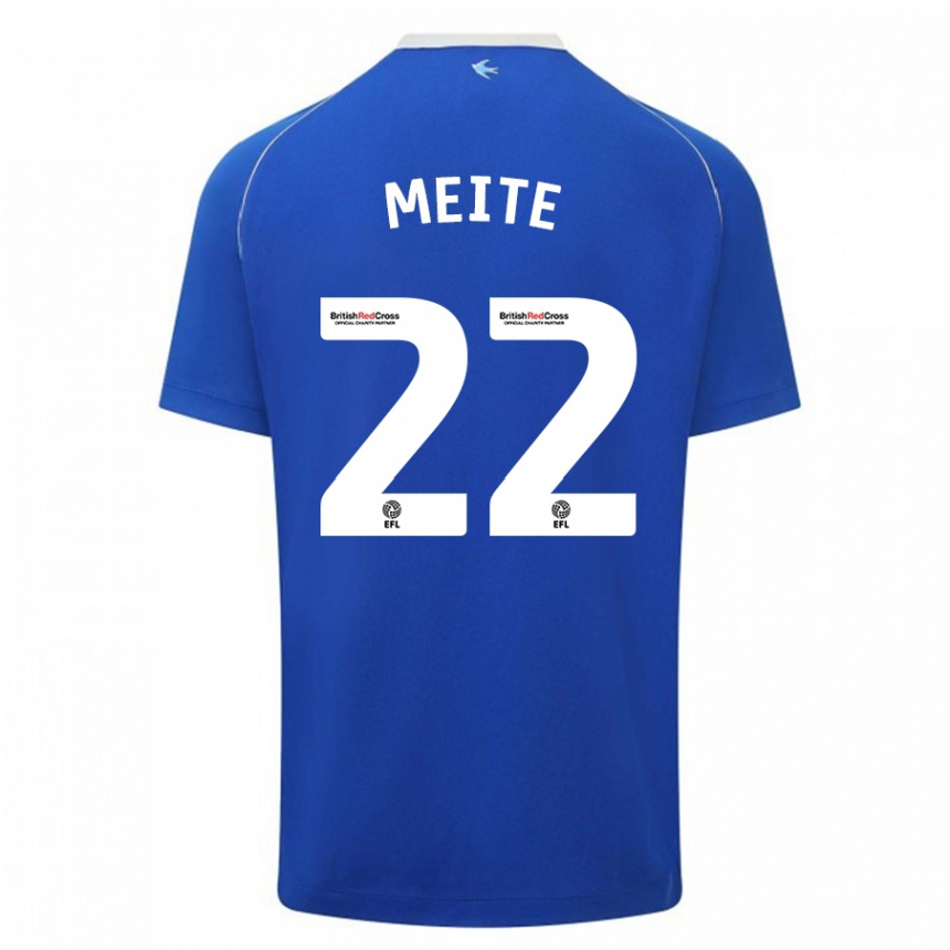 Hombre Fútbol Camiseta Yakou Méïté #22 Azul 1ª Equipación 2023/24