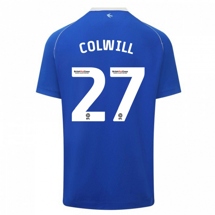 Hombre Fútbol Camiseta Rubin Colwill #27 Azul 1ª Equipación 2023/24