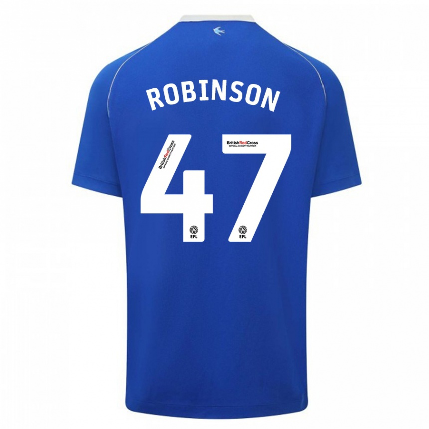 Hombre Fútbol Camiseta Callum Robinson #47 Azul 1ª Equipación 2023/24