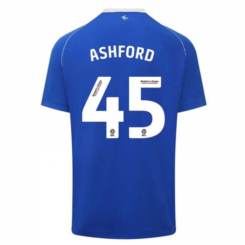 Hombre Fútbol Camiseta Cian Ashford #45 Azul 1ª Equipación 2023/24