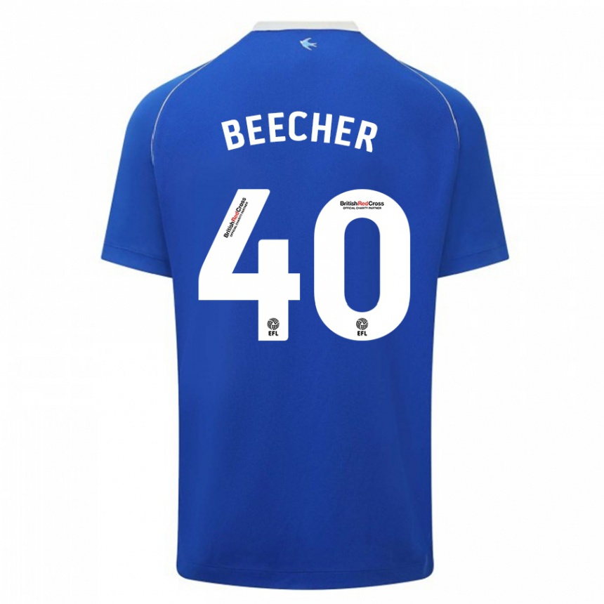 Hombre Fútbol Camiseta Josh Beecher #40 Azul 1ª Equipación 2023/24