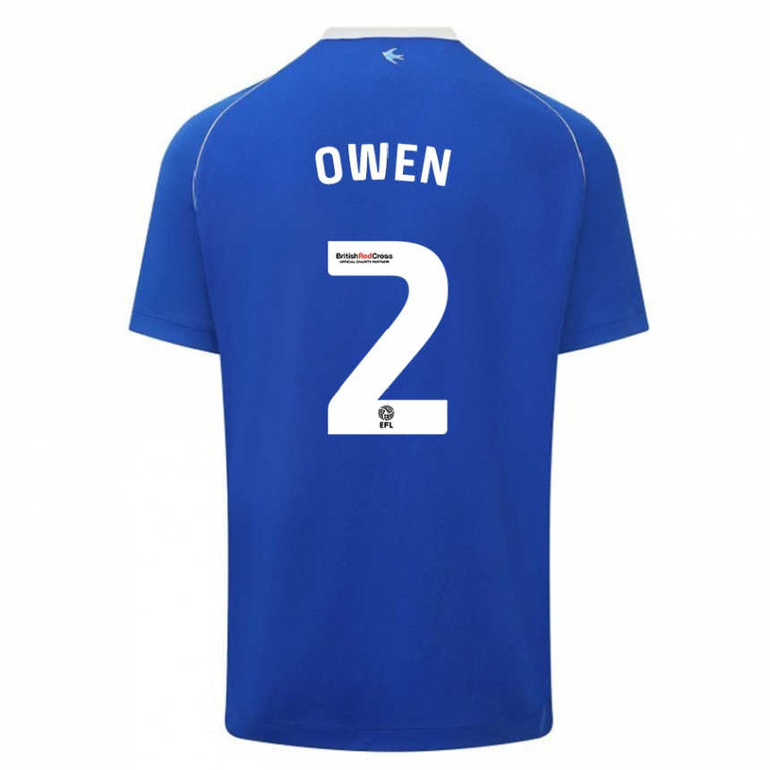 Hombre Fútbol Camiseta Lisa Owen #2 Azul 1ª Equipación 2023/24