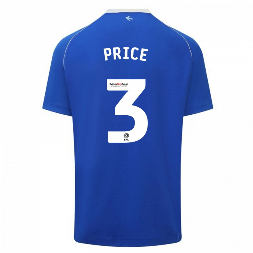 Hombre Fútbol Camiseta Ffion Price #3 Azul 1ª Equipación 2023/24