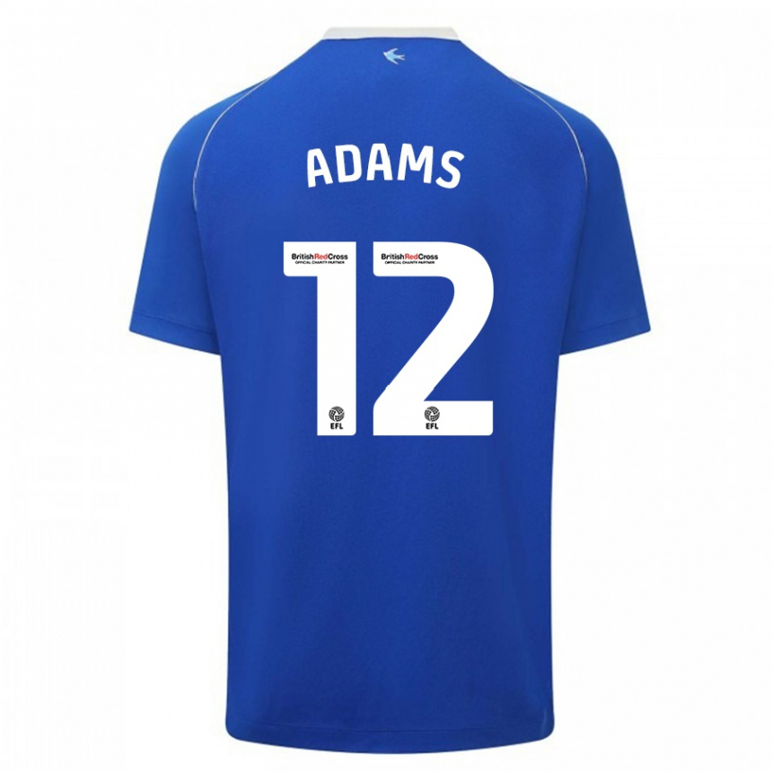 Hombre Fútbol Camiseta Kelly Adams #12 Azul 1ª Equipación 2023/24