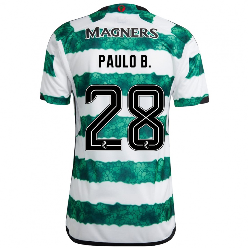Hombre Fútbol Camiseta Paulo Bernardo #28 Verde 1ª Equipación 2023/24